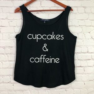 One Clothing Black Tank Top with White Print